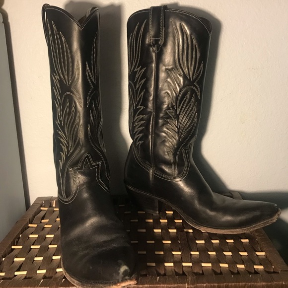 steve madden black cowboy boots